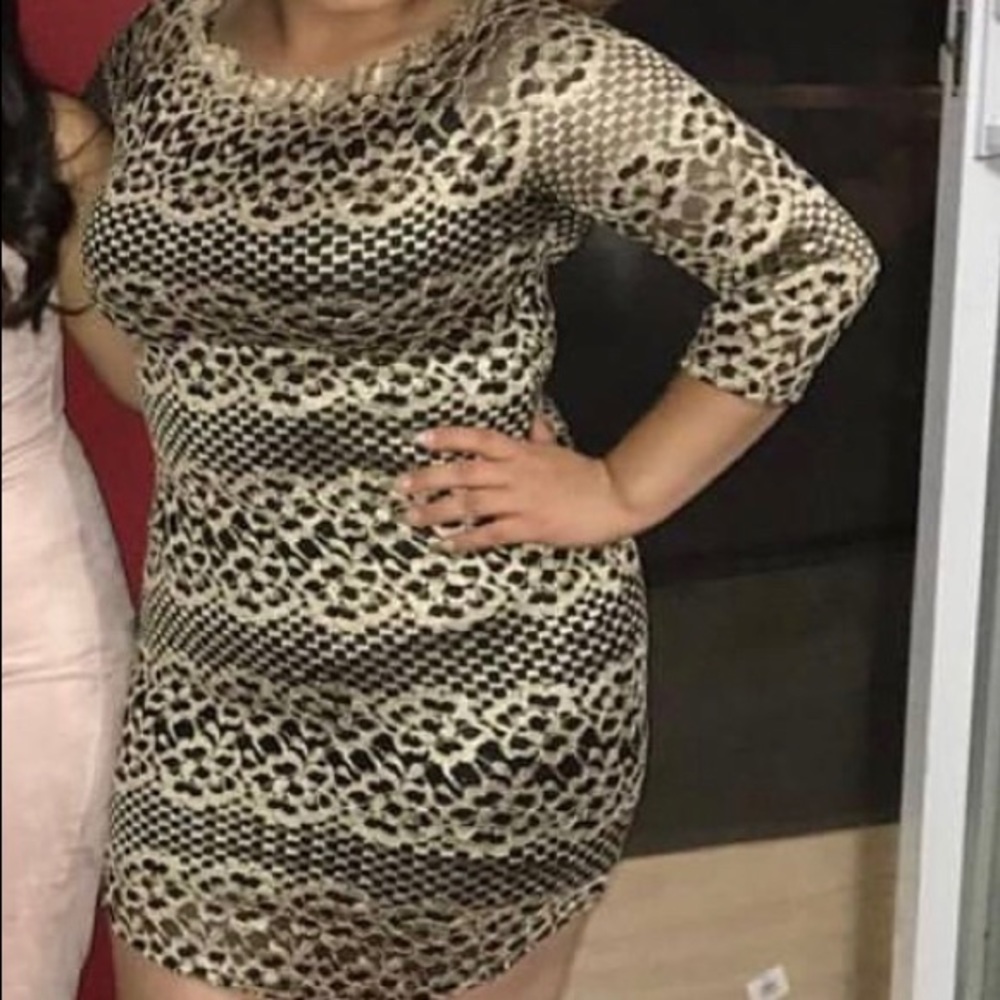 Black and gold night out dress